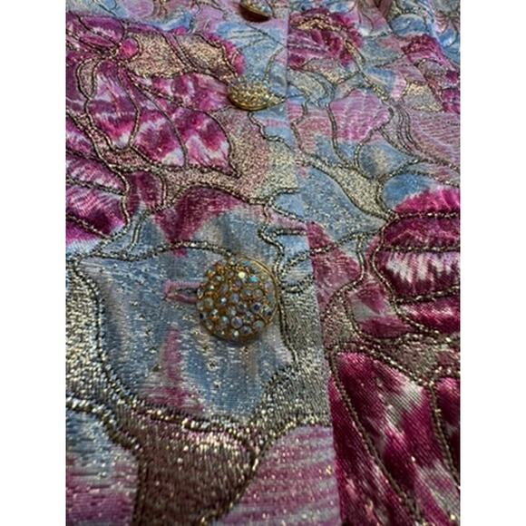 "RICHILENE" RARE! VTG 2 Pc.Set SZ 14 Formal Party Designer USA Metallic Threads - Picture 12 of 16